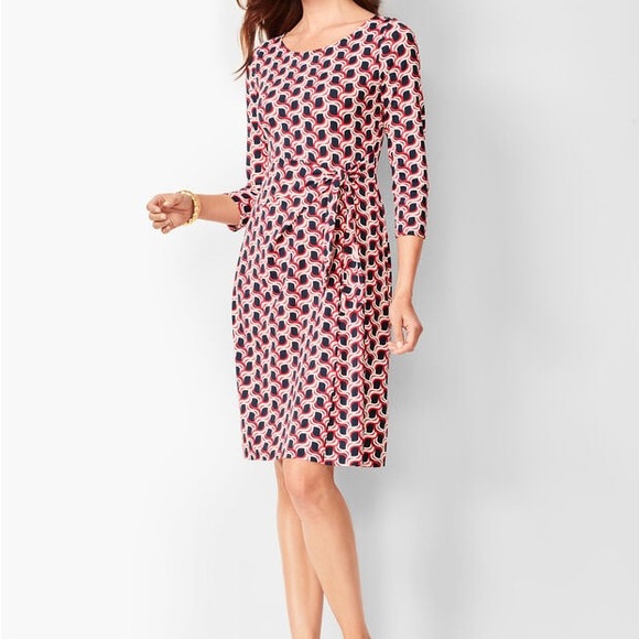 Talbots Dresses & Skirts - Talbots Long Sleeve Dress - Navy, Red, White Petite Large